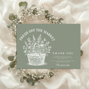 Tarjeta De Agradecimiento Ducha Rustic Market Garden