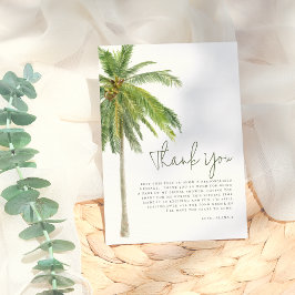 Tarjeta De Agradecimiento Ducha tropical para novias de Palm Tree Boho minim