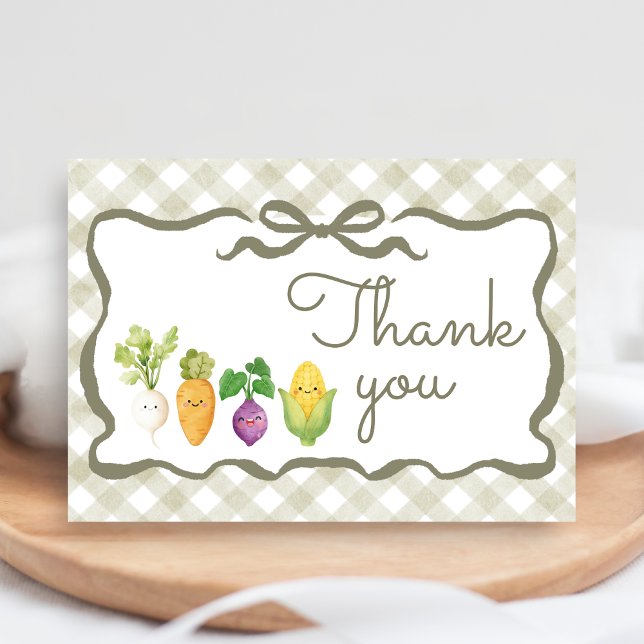 Tarjeta De Agradecimiento Duche de Bebé Crece Localmente (Locally Grown Baby Shower Thank You Card)