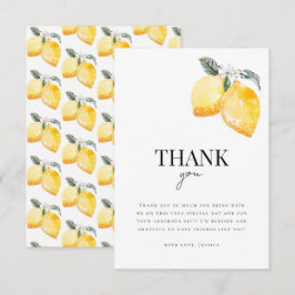 Tarjeta De Agradecimiento Duche de Novia de Aquarela Floral Limón Cítrico