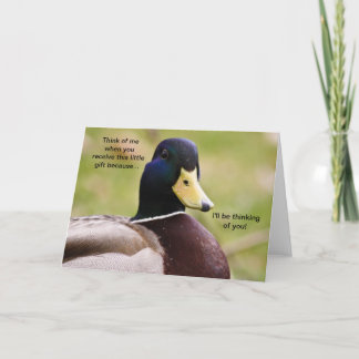 Tarjeta De Agradecimiento Duck, voy a pensar en ti Card
