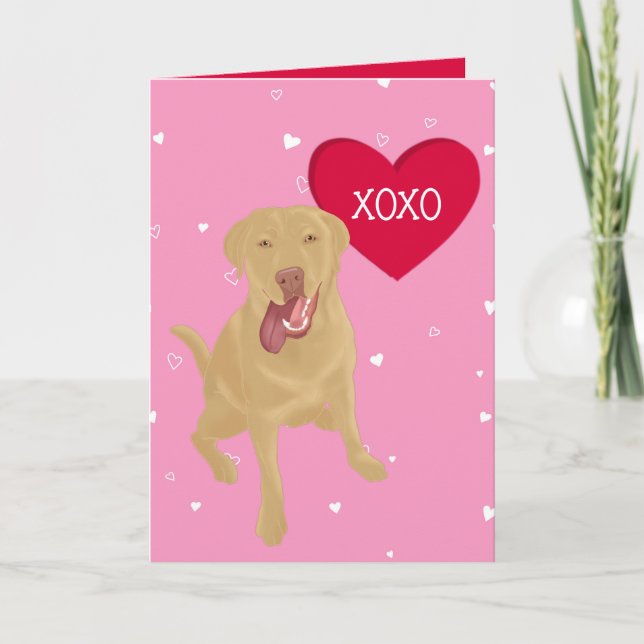 Tarjeta De Agradecimiento Dudley Labrador Valentines XOXO (Anverso)