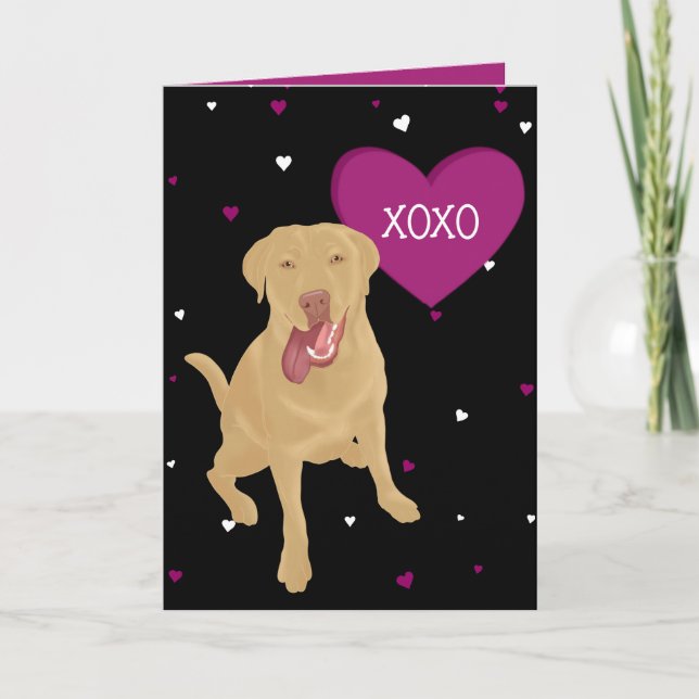 Tarjeta De Agradecimiento Dudley Labrador Valentines XOXO (Anverso)