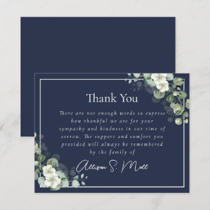 Tarjeta De Agradecimiento Duelo Funeral de Eucalipto Azul