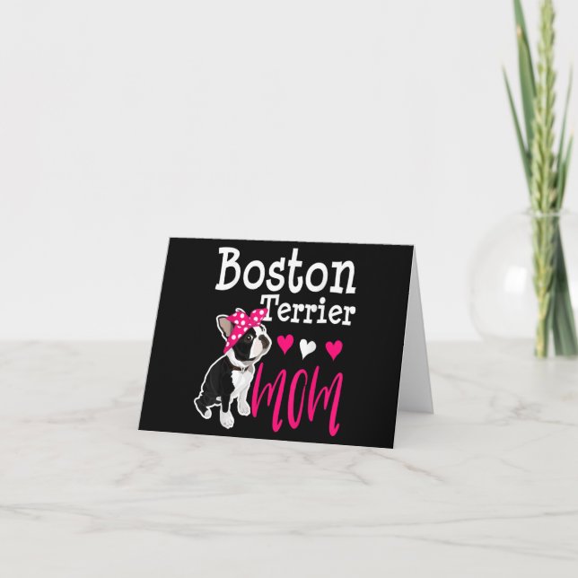 Tarjeta De Agradecimiento Dueña de madre de perro de Boston Terrier es graci (Anverso)