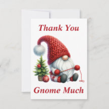 Tarjeta de agradecimiento duende de Navidad