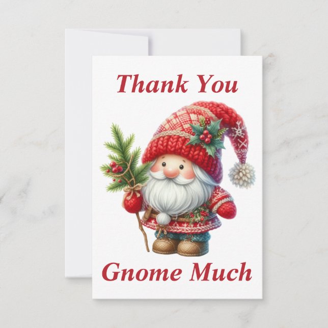 Tarjeta de agradecimiento duende de Navidad (Anverso)