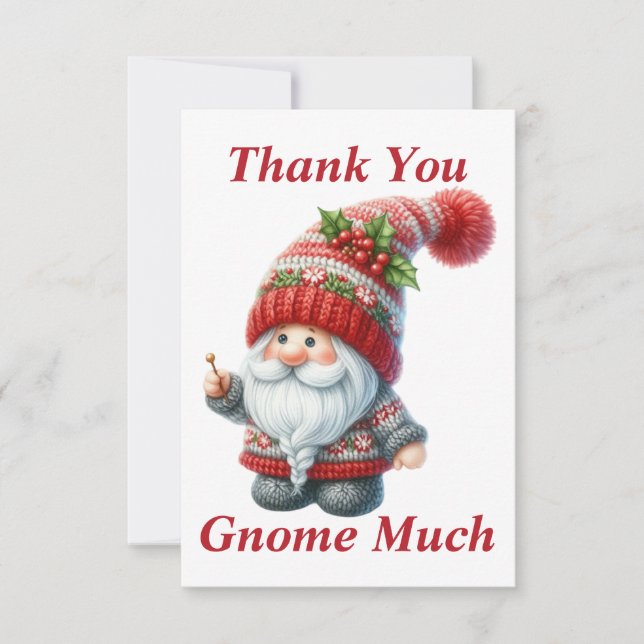 Tarjeta de agradecimiento duende de Navidad (Anverso)
