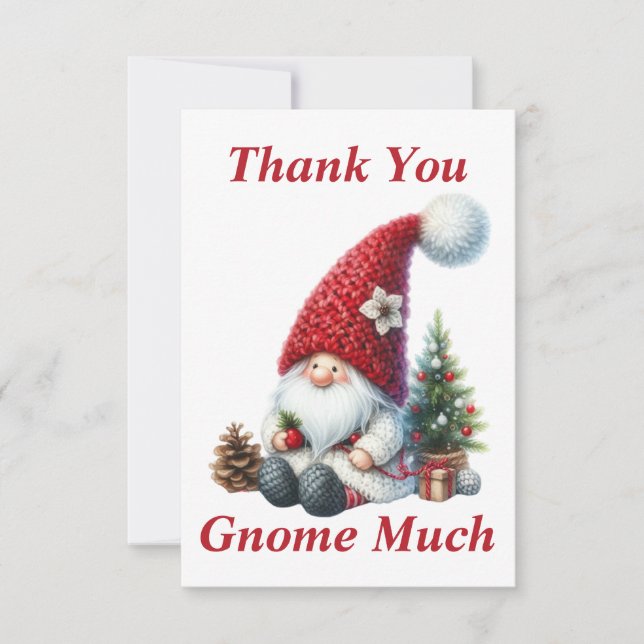 Tarjeta de agradecimiento duende de Navidad (Anverso)