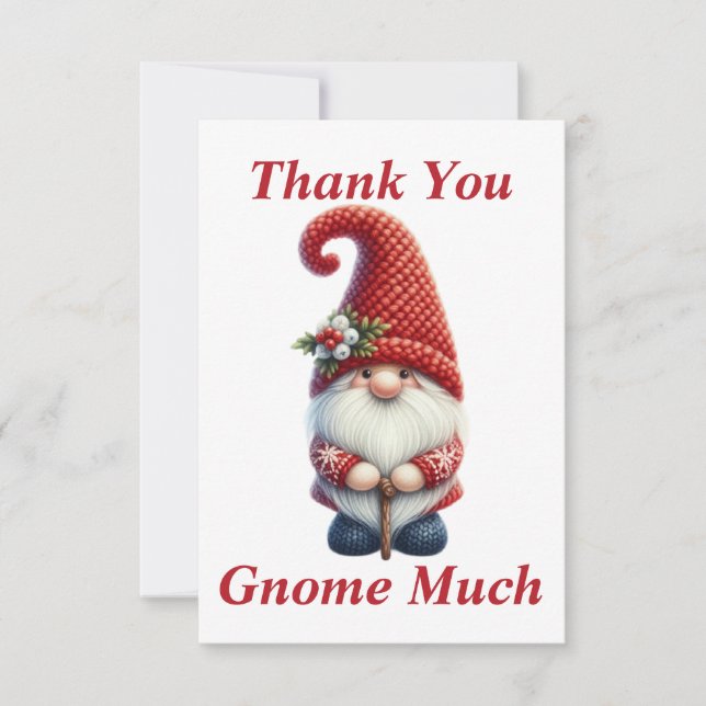 Tarjeta de agradecimiento duende de Navidad (Anverso)