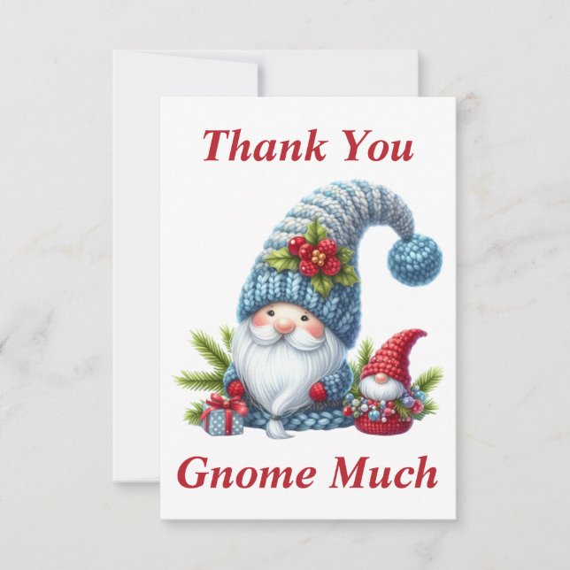 Tarjeta de agradecimiento duende de Navidad (Anverso)