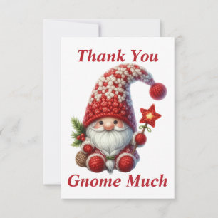 Tarjeta de agradecimiento duende de Navidad