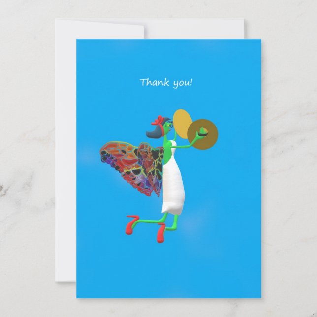 Tarjeta De Agradecimiento Duende y Cymbols (Anverso)