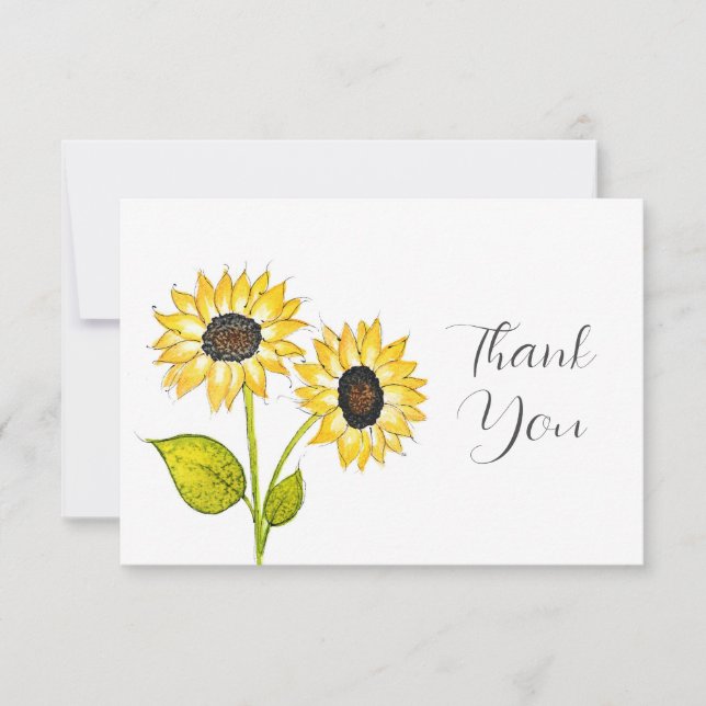 Tarjeta De Agradecimiento 'Duet del girasol' (Anverso)