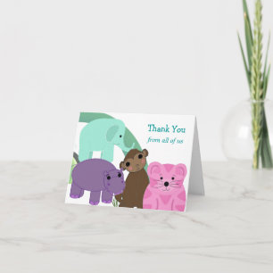 Tarjeta De Agradecimiento Dulce animal del zoológico gracias