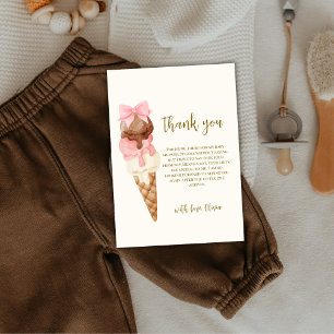 Tarjeta De Agradecimiento Dulce Aquí Está La Cucharada Lazo De Helado Fiesta