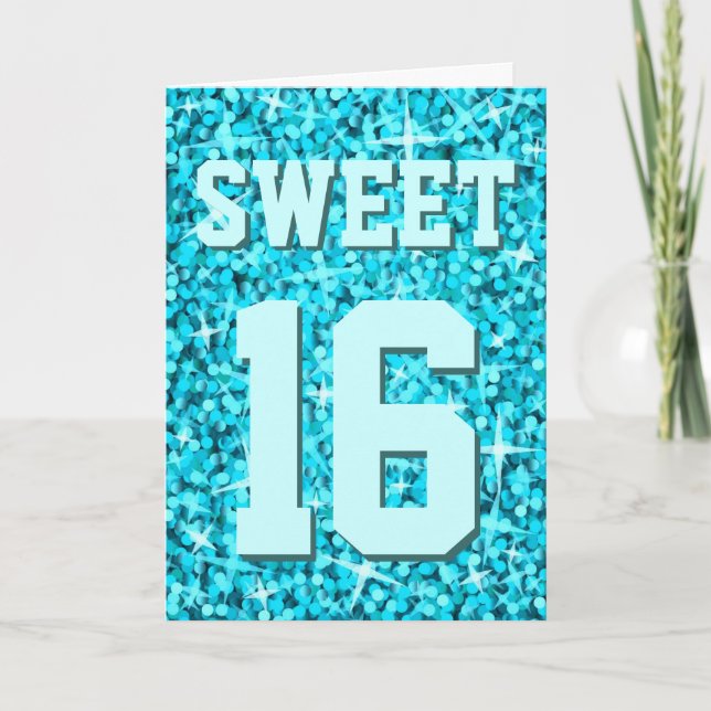 Tarjeta De Agradecimiento Dulce azul 16" del Glitz "tarjeta del "feliz (Anverso)