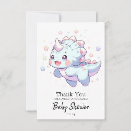 Tarjeta De Agradecimiento Dulce Baby Shower de dinosaurio Dreamy