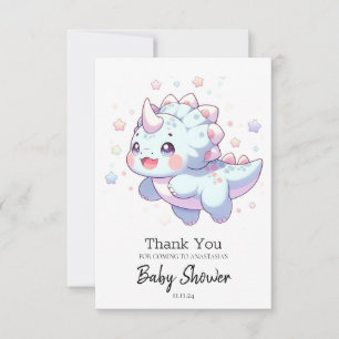 Tarjeta De Agradecimiento Dulce Baby Shower de dinosaurio Dreamy