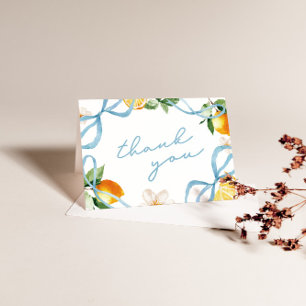 Tarjeta De Agradecimiento Dulce Baby Shower de Niños con Limones y Lazos