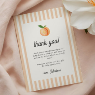 Tarjeta De Agradecimiento Dulce Baby Shower de Pequeña Melocotón