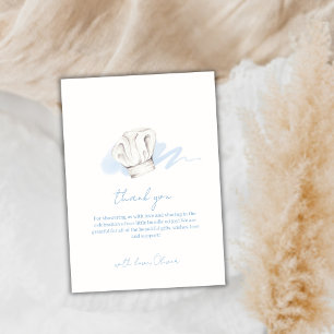 Tarjeta De Agradecimiento Dulce Baby Shower Minimalista Acuarela Azul