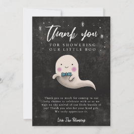 Tarjeta De Agradecimiento Dulce Baby Shower Niño Fantasma Pequeño Boo
