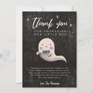 Tarjeta De Agradecimiento Dulce Baby Shower Niño Fantasma Pequeño Boo