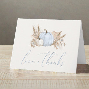 Tarjeta De Agradecimiento Dulce Bebe Calabacín Otoño Shower Niño Agradecimie