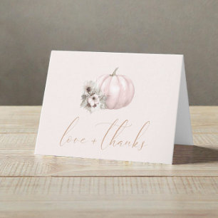 Tarjeta De Agradecimiento Dulce Bebe Calabaza Otoño Ducha de Bebe Nena Tarje