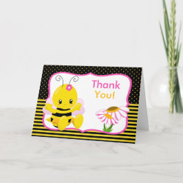 Tarjeta De Agradecimiento Dulce bebé Chica de abejas