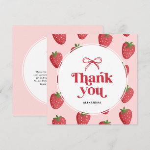 Tarjeta De Agradecimiento Dulce Bebe de Fresa Shower
