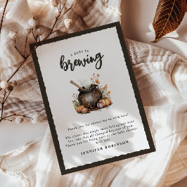 Tarjeta De Agradecimiento Dulce bebé está en camino Fiesta de Halloween para