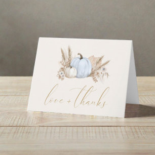 Tarjeta De Agradecimiento Dulce Bebe Niño de Otoño Little Pumpkin Agradecimi