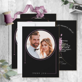 Tarjeta De Agradecimiento Dulce Boda de Arco Floral Lilac ID998