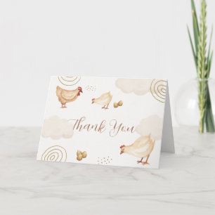 Tarjeta De Agradecimiento Dulce Boho Pollito a punto de eclosionar Baby Show