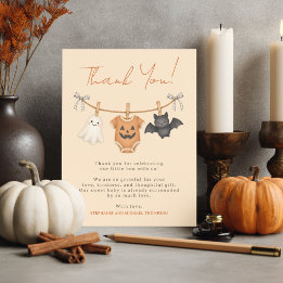 Tarjeta De Agradecimiento Dulce Boo Baby Shower de Halloween Personalizado