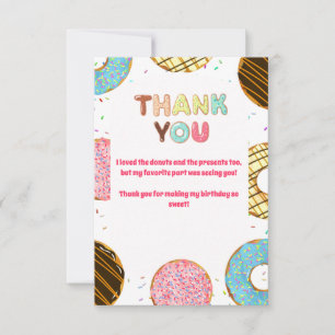 Tarjeta De Agradecimiento Dulce celebración temática cumpleaños gracias