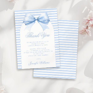 Tarjeta De Agradecimiento Dulce Chic Cumpleaños de Niño Francés Azul
