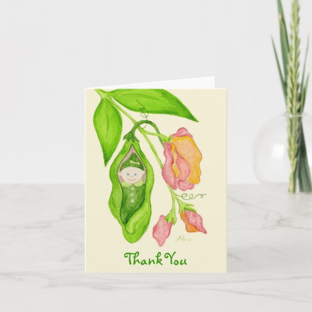Tarjeta De Agradecimiento Dulce Chica De Pea Gracias Notecard (Anverso)