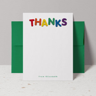 Tarjeta De Agradecimiento Dulce colorido gracias personalizado