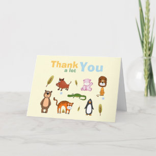 Tarjeta De Agradecimiento Dulce Colorido Nacido Para Ser Salvaje Safari Baby