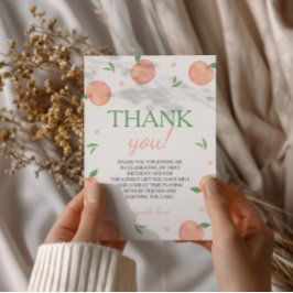 Tarjeta De Agradecimiento Dulce como Cumpleaños Peach