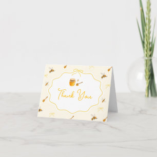 Tarjeta De Agradecimiento Dulce como la miel arco amarillo para baby shower
