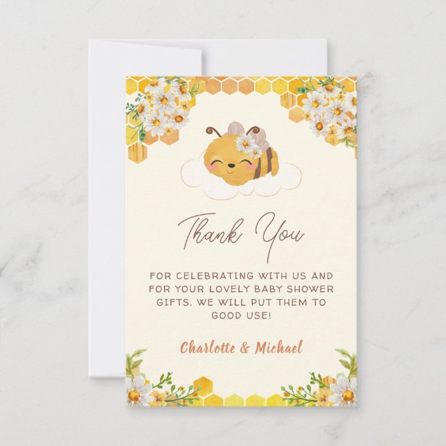 Tarjeta De Agradecimiento Dulce como puede ser Baby Shower (Anverso)