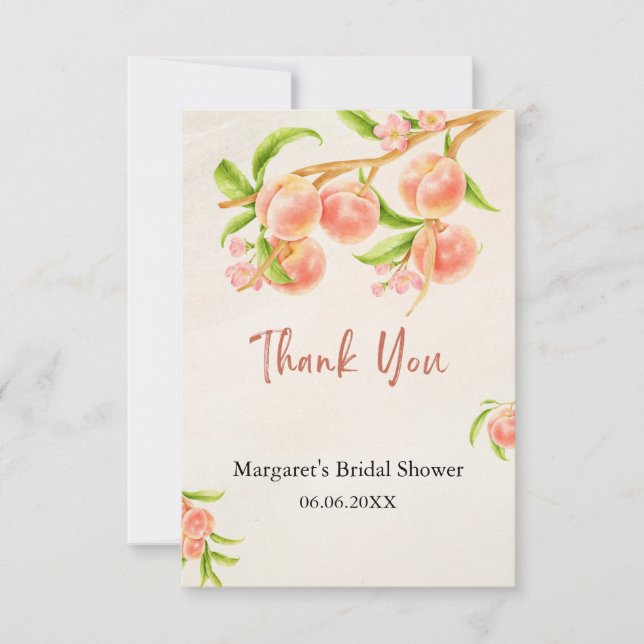 Tarjeta de agradecimiento Dulce como un Melocotón (Anverso)