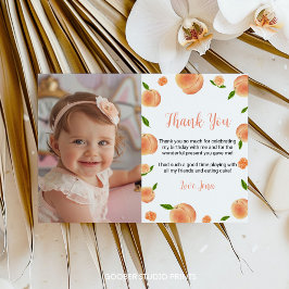 Tarjeta De Agradecimiento Dulce como una Peach Birday Photo You Card