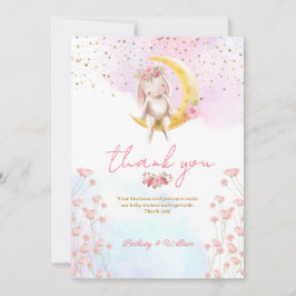 Tarjeta De Agradecimiento Dulce conejita bebé ducha