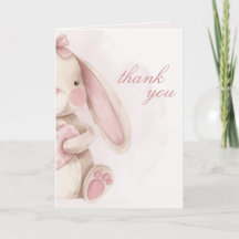 Dulce conejo acuarela rosa Baby Shower