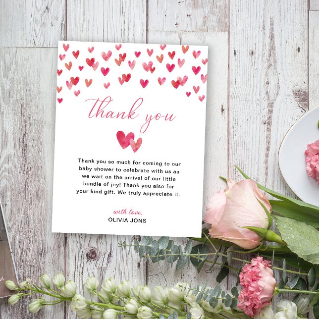 Tarjeta De Agradecimiento Dulce corazón Baby Shower (Subido por el creador)